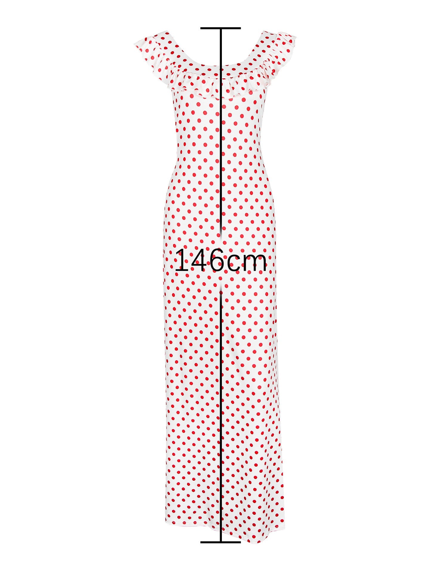 Red Polka Dot Maxi Dress – Vintage Slim Fit Summer Sundress (S-XL Sizes)